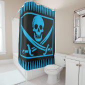 Künstlerisch Blue Pirate Skull Duschvorhang (Beispiel)