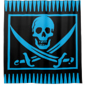 Künstlerisch Blue Pirate Skull Duschvorhang (Vorderseite)