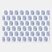 Künstlerisch Blue White Twig Familie Weihnachten Geschenkpapier Set (Vorderseite)