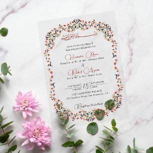 Künstlerisch Botanisch Floral Paisley Muslimische  Acryleinladungen