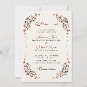 Künstlerisch Botanisch Floral Paisley Muslimische Einladung