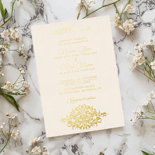 Künstlerisch Botanisch Floral Paisley Muslimische  Folieneinladung