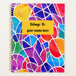 Künstlerisch bunt abstrakt geometrisch personalisi planer