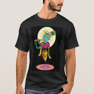 Künstlerisch bunt Lord Shri Krishna mit Flöte! T-Shirt