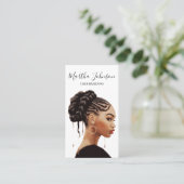 Künstlerisch Chic Afro American Braids Braiding QR Visitenkarte (Stehend Vorderseite)