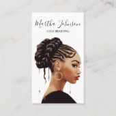 Künstlerisch Chic Afro American Braids Braiding QR Visitenkarte (Vorderseite)