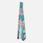 Künstlerisch Chic Rose Gold Aqua Mint Blaues Marmo Krawatte (Rückseite)