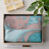 Künstlerisch Chic Rose Gold Aqua Mint Blaues Marmo Seidenpapier (Geschenk)