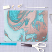 Künstlerisch Chic Rose Gold Aqua Mint Blaues Marmo Seidenpapier (Handwerk)