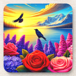 Künstlerisch Crow Getränkeuntersetzer