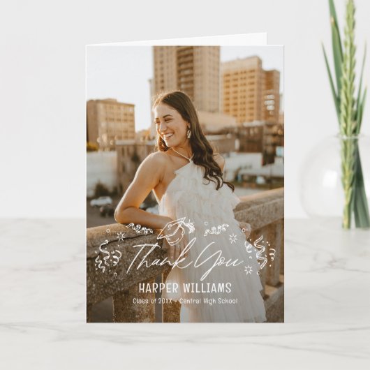 Künstlerisch Doodles Abschluss Danke Karte (Vorderseite)