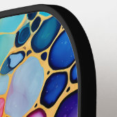 Künstlerisch, farbenfroh, Regenbogenalkohol und Ti Pickleball Schläger (Linke Seite)