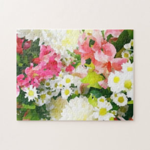 Künstlerisch farbenfrohe Blume Puzzle