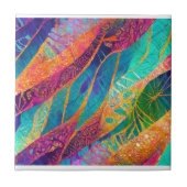 Künstlerisch farbenfrohe botanische Dekorationsfli Fliese (Vorderseite)