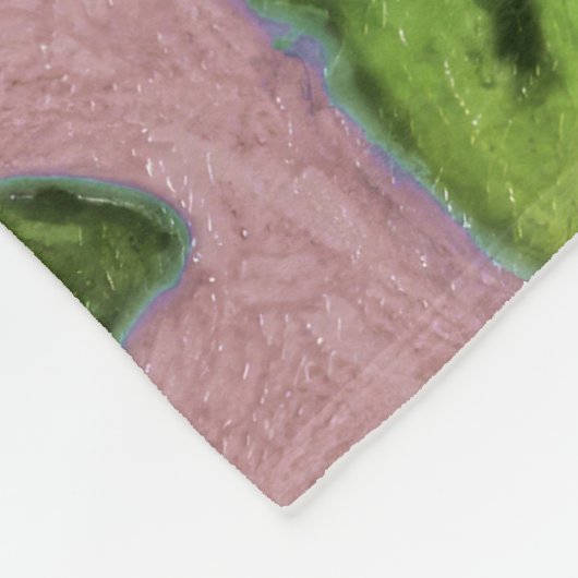 Künstlerisch farbenfrohe Damask Mauve Fleecedecke (Ecke)