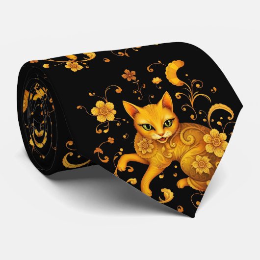 Künstlerisch farbenfrohe Jugendstil-Katalogmuster Krawatte (Gerollt)