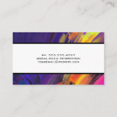 Künstlerisch farbenfrohe Pinselstriche Visitenkarte (Rückseite)