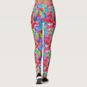 Künstlerisch farbenfrohe Regenbogenfarben Pinsel Leggings (Rückseite)
