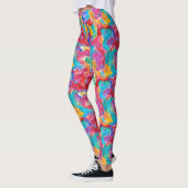 Künstlerisch farbenfrohe Regenbogenfarben Pinsel Leggings (Links)