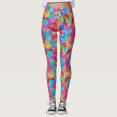Künstlerisch farbenfrohe Regenbogenfarben Pinsel Leggings (Vorderseite)