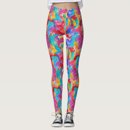 Künstlerisch farbenfrohe Regenbogenfarben Pinsel Leggings