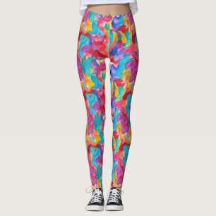 Künstlerisch farbenfrohe Regenbogenfarben Pinsel Leggings