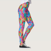 Künstlerisch farbenfrohe Regenbogenfarben Pinsel Leggings (Rechts)