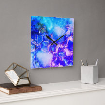 Künstlerisch farbenfrohe Wanduhr