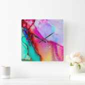 Künstlerisch farbenfrohe Wanduhr (Zuhause)