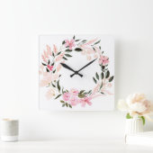 Künstlerisch farbenfrohe Wanduhr pinkfarben (Zuhause)