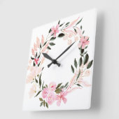 Künstlerisch farbenfrohe Wanduhr pinkfarben (Winkel)