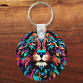 Künstlerisch farbenfroher lebendiger Pop Schlüsselanhänger (Rückseite)