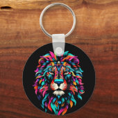 Künstlerisch farbenfroher lebendiger Pop Schlüsselanhänger (Vorderseite)