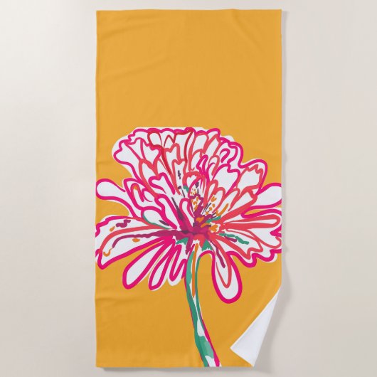 Künstlerisch farbige Blume Strandtuch (Vorderseite)
