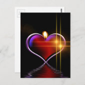 Künstlerisch farbige Herzenleuchte Postkarte (Vorne/Hinten)