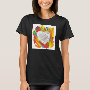Künstlerisch farbige Malerherz-Ladys T-Shirt