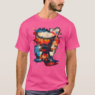 Künstlerisch-farbiger Pop Art Painted Taiko Drum T-Shirt