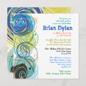 KÜNSTLERISCH FARTSY Bar Bat Mitzvah Einladung (Vorne/Hinten)