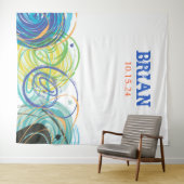 KÜNSTLERISCH FARTSY Bar Bat Mitzvah Party Card Wandteppich (Beispiel (Horizontal))