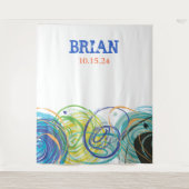 KÜNSTLERISCH FARTSY Bar Bat Mitzvah Party Card Wandteppich (Vorderseite)