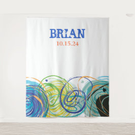 KÜNSTLERISCH FARTSY Bar Bat Mitzvah Party Card Wandteppich