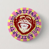 Künstlerisch Farty 100% Funny Funky Monkey Abzeich Button (Vorderseite)