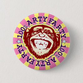 Künstlerisch Farty 100% Funny Funky Monkey Abzeich Button