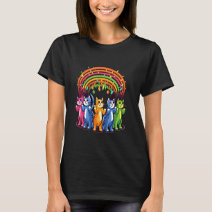 Künstlerisch Festival Rainbow Cat Rave T-Shirt