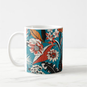 Künstlerisch-floraler Deko: Vintages nahtloses Mus Kaffeetasse