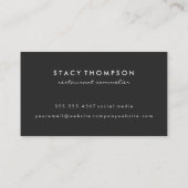 Künstlerisch gebürstetes Schwarz auf schwarzem Wei Visitenkarte (Rückseite)