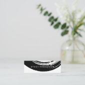 Künstlerisch gebürstetes Schwarz Mini Visitenkarte (Stehend Vorderseite)