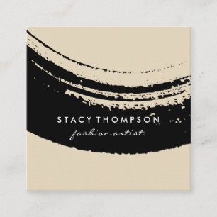 Künstlerisch gebürstetes Schwarz Quadratische Visitenkarte