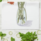 Künstlerisch Gerbera Farbenfrohe Blume +Individuel Geschirrtuch (Gefaltet)