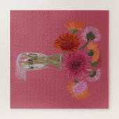 Künstlerisch Gerbera Farbenfrohe Blume +Individuel Puzzle (Horizontal)